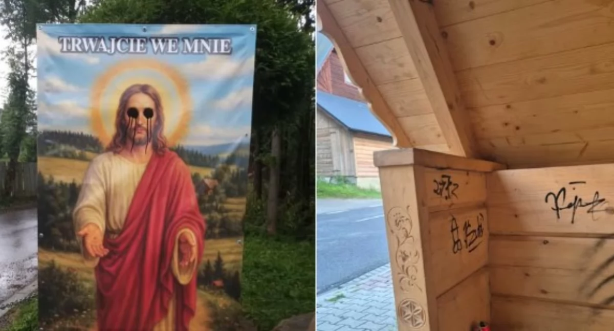 Znieważył wizerunek Jezusa Chrystusa i zniszczył przystanek sprawca ma czas do soboty
