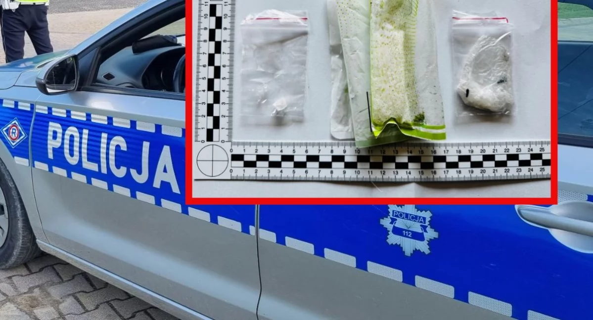 Policjanci zatrzymali kierowcę pod wpływem narkotyków i zabezpieczyli substancje psychotropowe