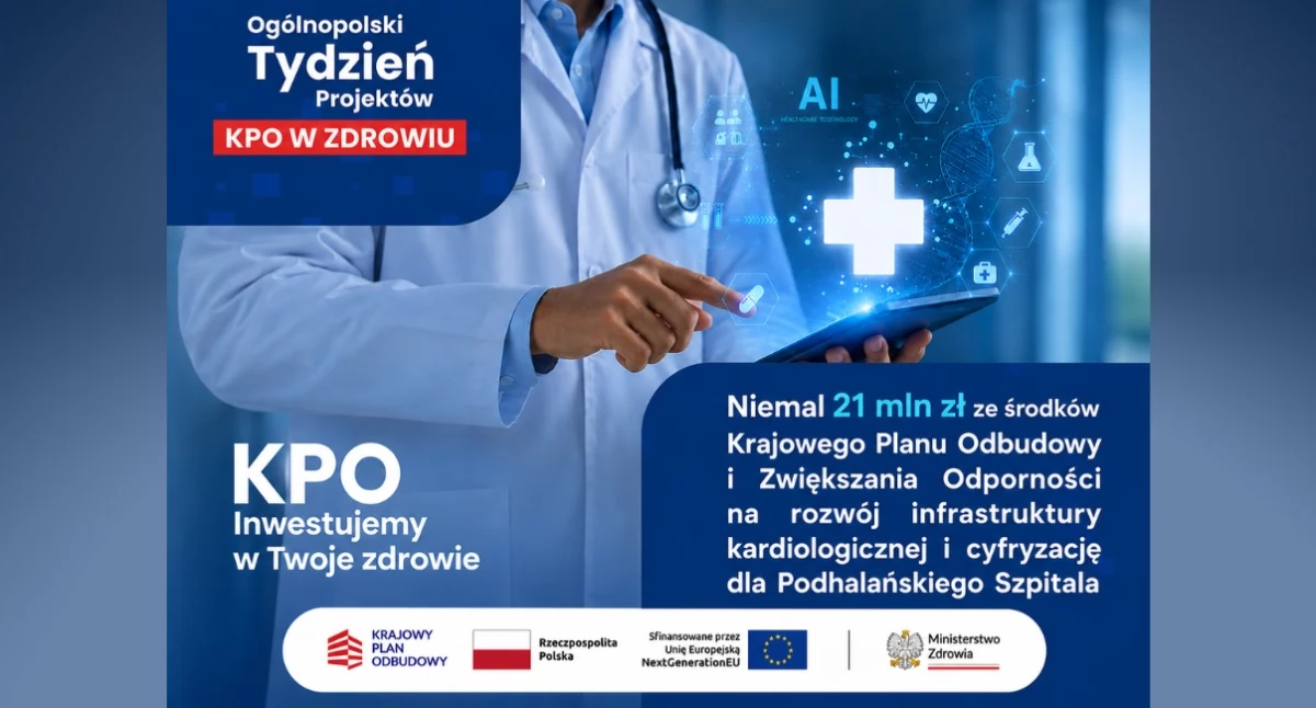 Nowoczesna kardiologia i cyfryzacja w Podhalańskim Szpitalu Specjalistycznym w Nowym Targu dzięki środkom z KPO