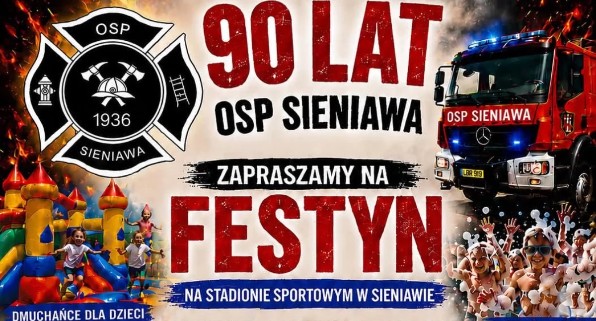 OSP Sieniawa świętuje 90-lecie - strażacy zapraszają na jubileuszowy festyn