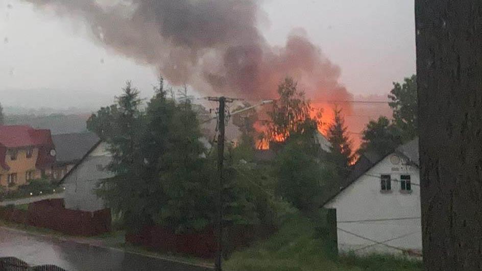 Płonie stodoła na Orawie