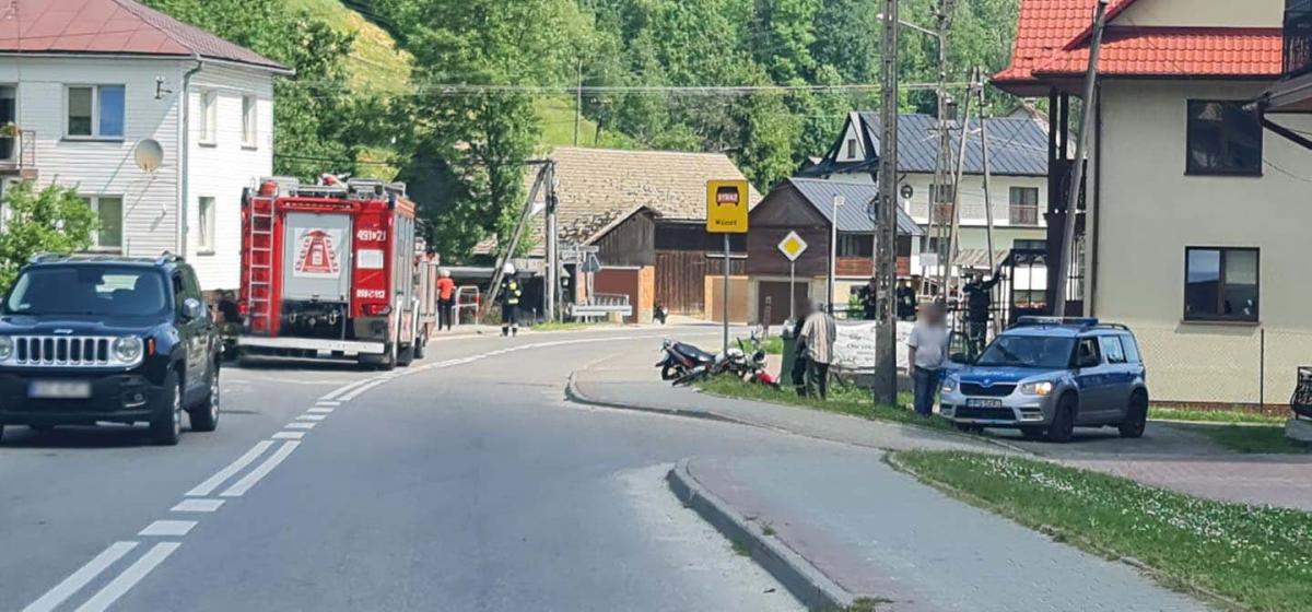 Motocyklista zabrany do szpitala