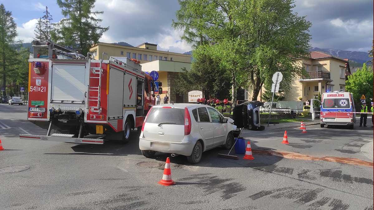 Groźne zderzenie w centrum Zakopanego (zdjęcia)