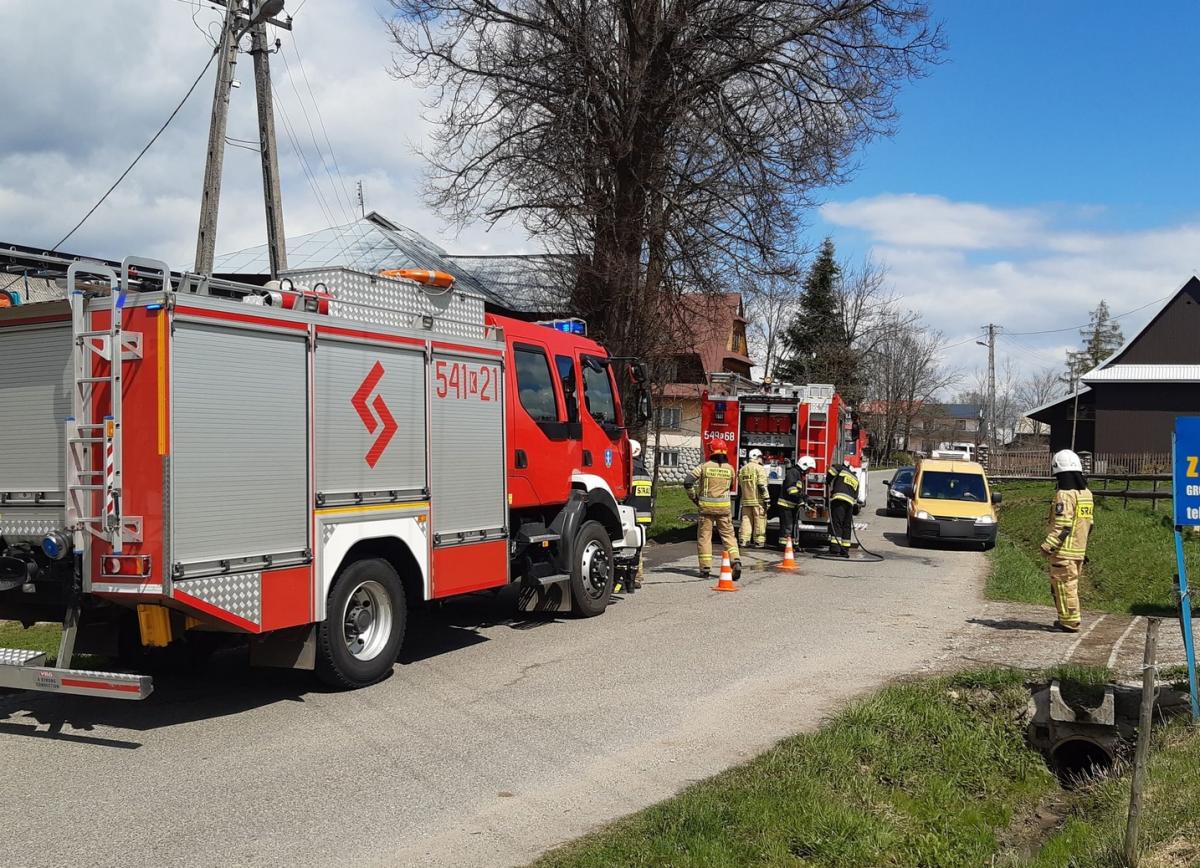 Pożar sadz w Groniu