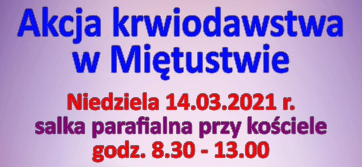 Akcja krwiodawstwa w Miętustwie