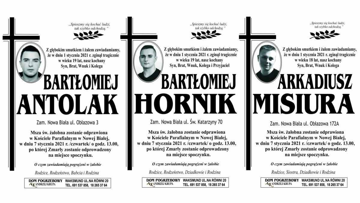 Pogrzeb tragicznie zmarłych młodzieńców z Nowej Białej w czwartek 7 stycznia