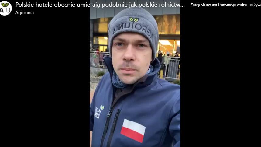 Lider Agrounii Michał Kołodziejczak spędza Sylwestra pod Tatrami - mówi, że Zakopane to miasto trupów - zobacz nagranie