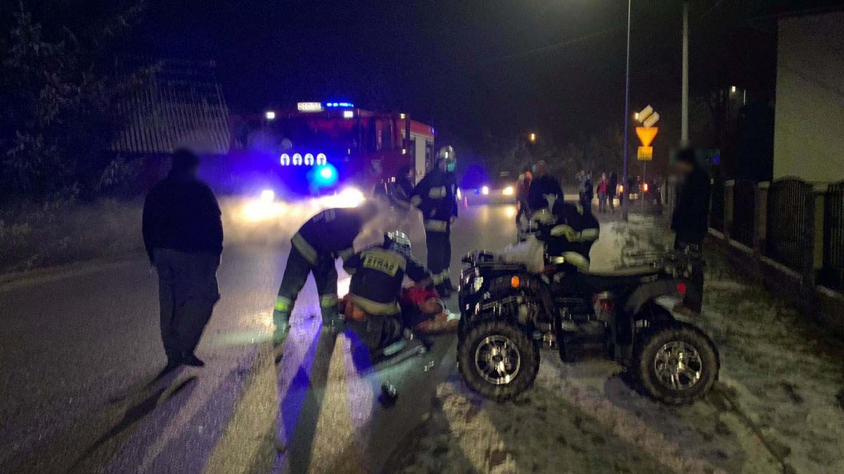 Groźny wypadek na quadzie w Zubrzycy Górnej - mężczyzna stracił przytomność (zdjęcia)