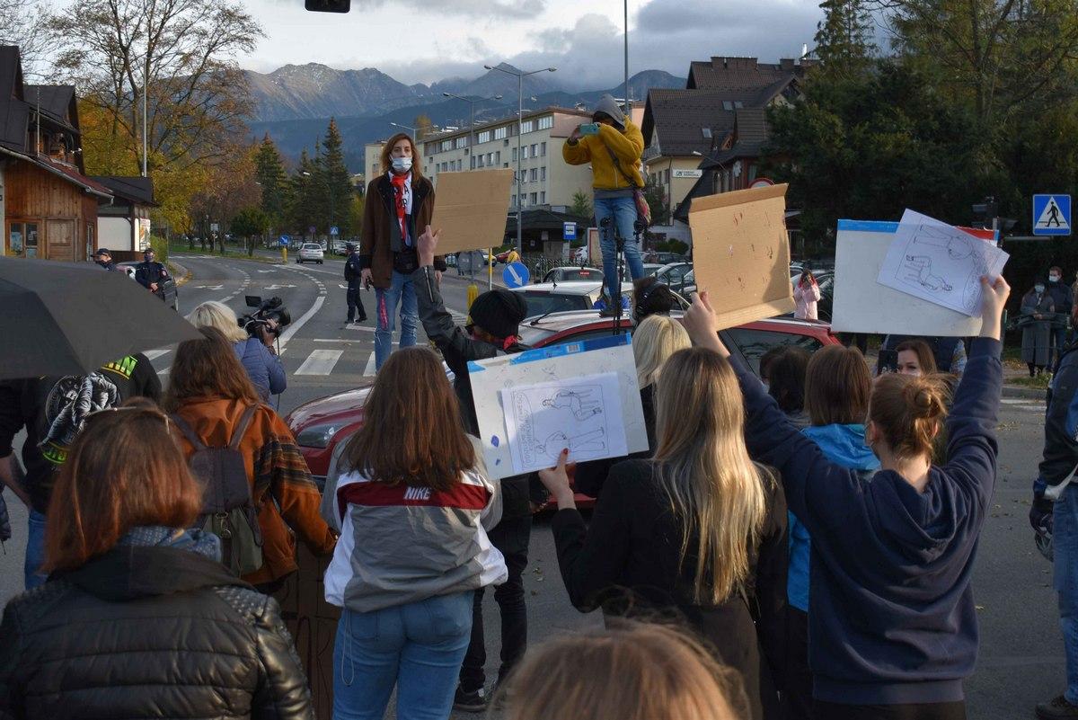 W ramach protestu zablokowali Zakopane (zdjęcia)