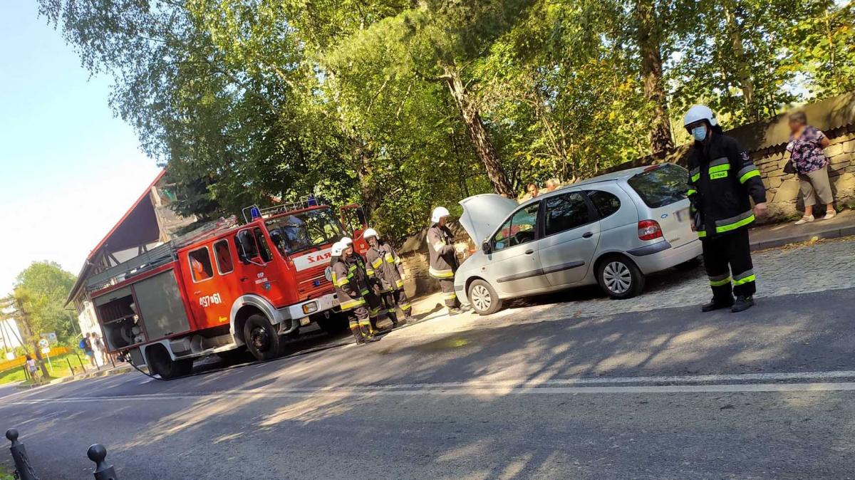 Pożar samochodu w Niedzicy-Zamek