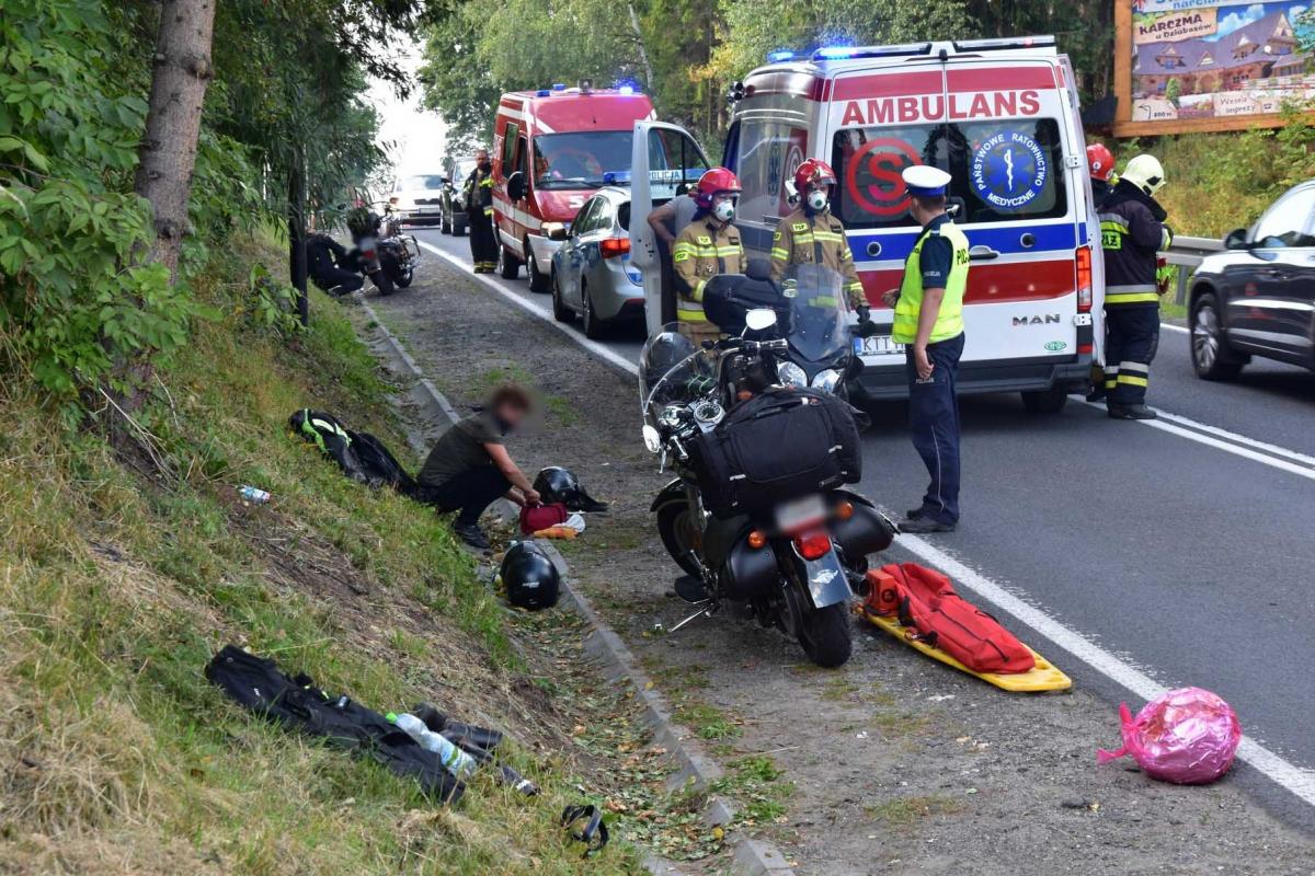 Zderzenie dwóch motocykli w Białce Tatrzańskiej (zdjęcia)