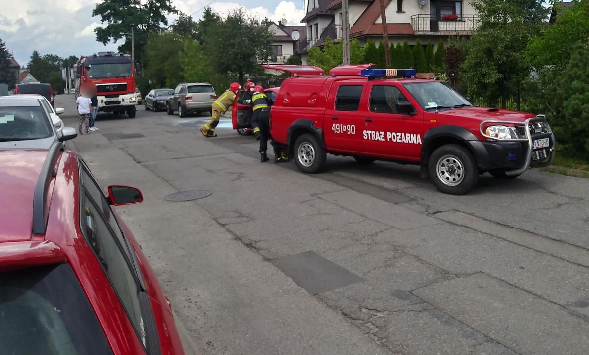 Pożar samochodu w Nowym Targu