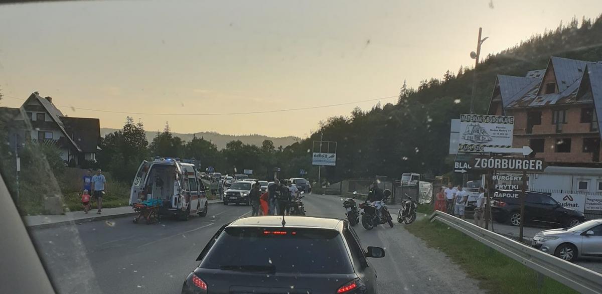 Wypadek motocyklisty w Poroninie