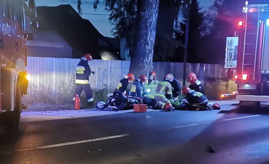 Wypadek motocyklisty w Nowym Targu (zdjęcia)
