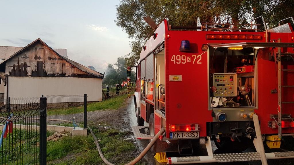 Pożar stodoły w Spytkowicach