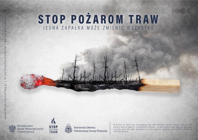 Pożar traw w Czerwiennem