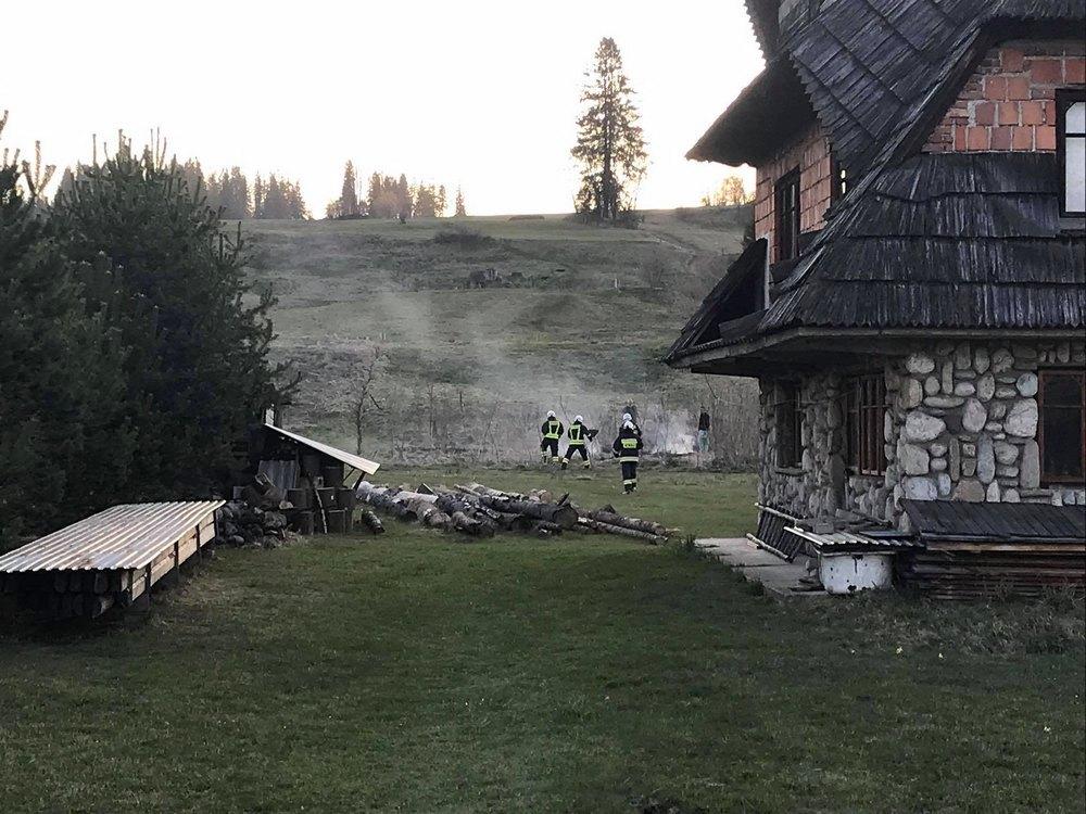 Pożar suchych traw w Witowie (zdjęcia)