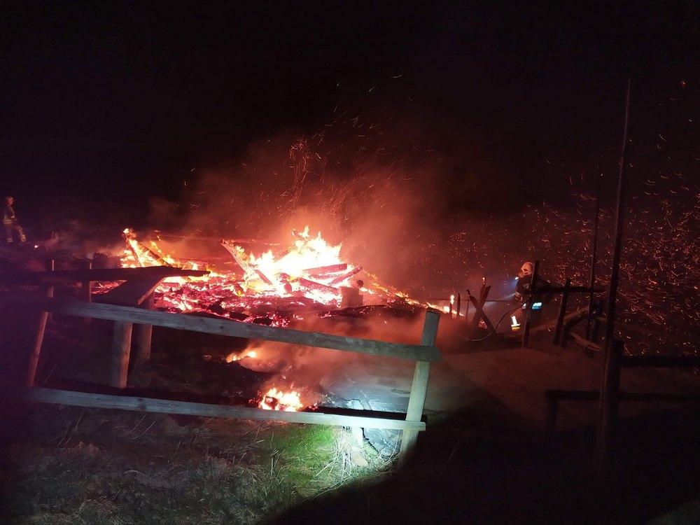 Pożar bacówki w Szlachtowej