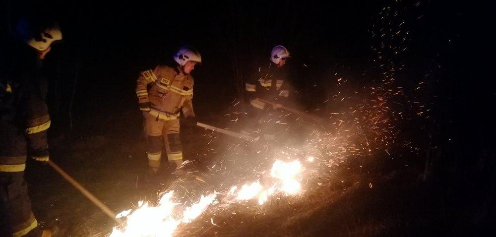 Pożar traw w Podczerwonem (zdjęcia)