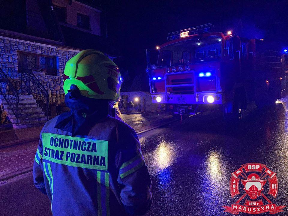 Nieprzyjemny zapach w jednym z domów w Maruszynie - wezwano strażaków