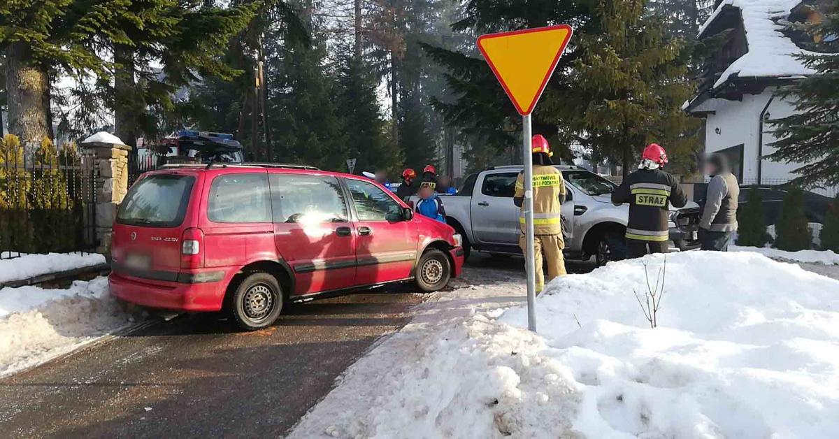Zderzenie samochodów w Zakopanem (zdjęcia)