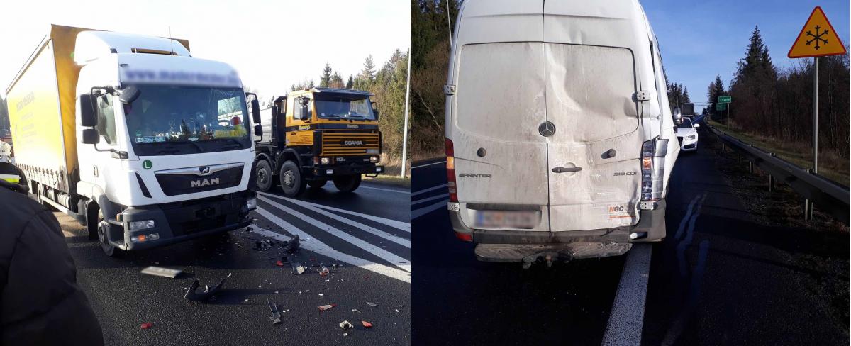 Chyżne. Zderzenie busa dostawczego z TiR-em
