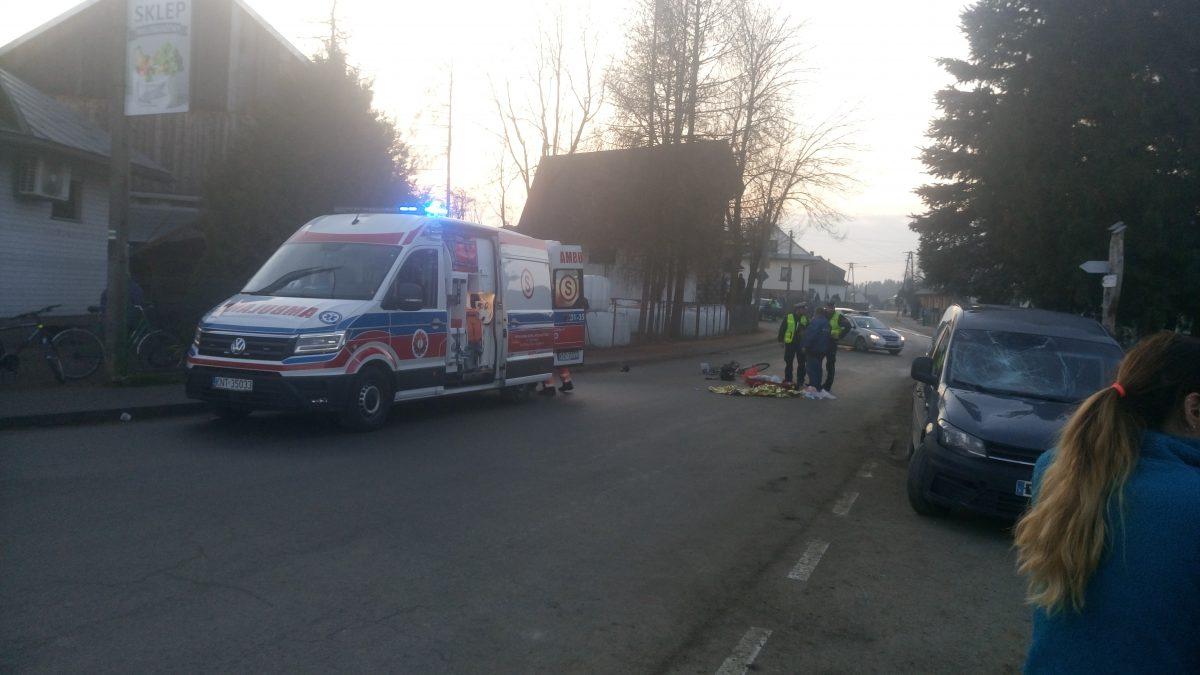 Śmiertelne potrącenie rowerzysty w Krempachach (zdjęcia)