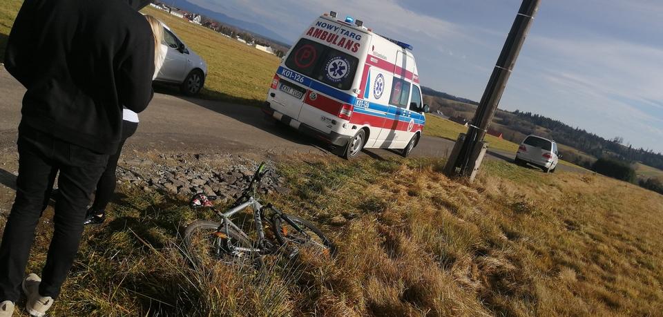 Stare Bystre.Potrącenie rowerzysty (zdjęcia)