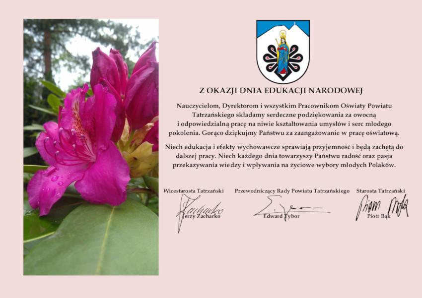 Życzenia z okazji Dnia Edukacji Narodowej