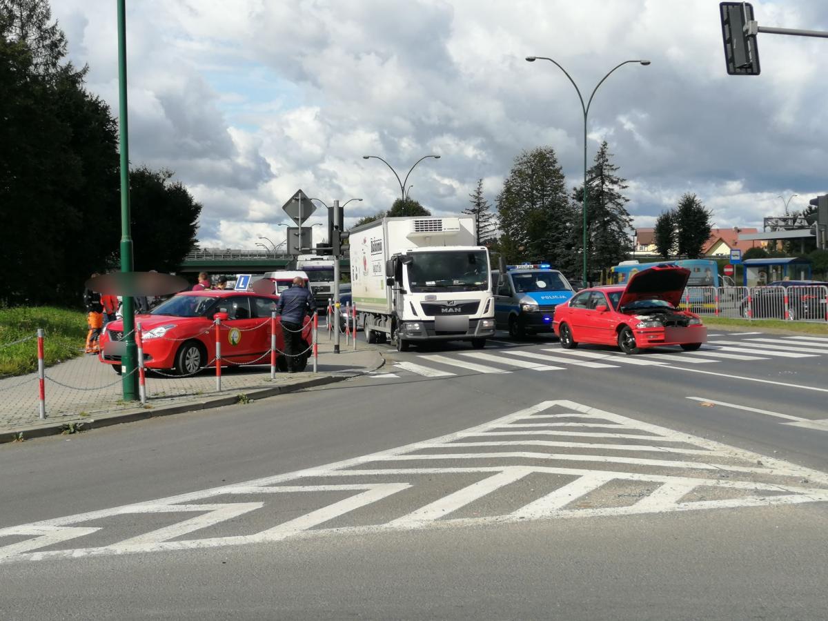 Kolizja podczas egzaminu na prawo jazdy (zdjęcia)