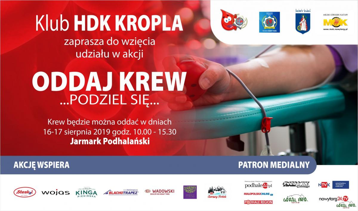 Znów poleje się krew na nowotarskim rynku - Klub Honorowych Dawców Krwi 
