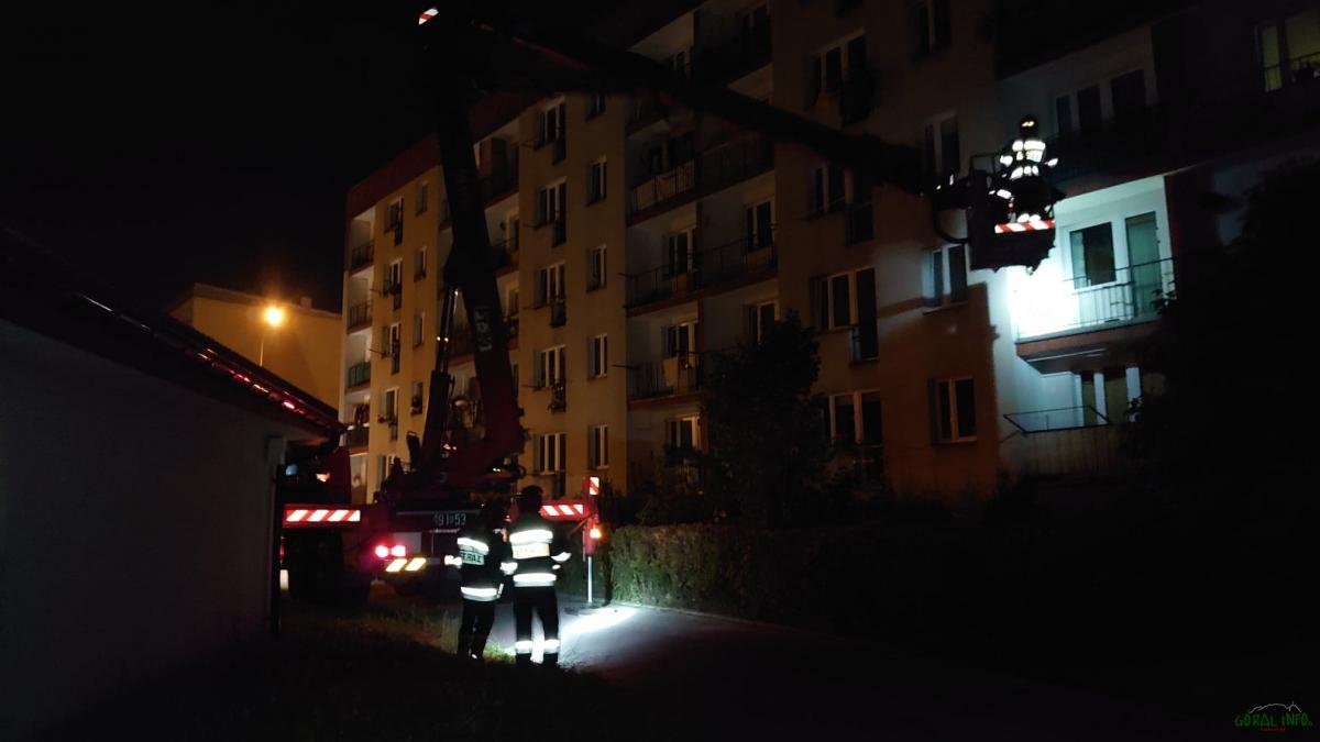 Nocna akcja strażaków w Nowym Targu