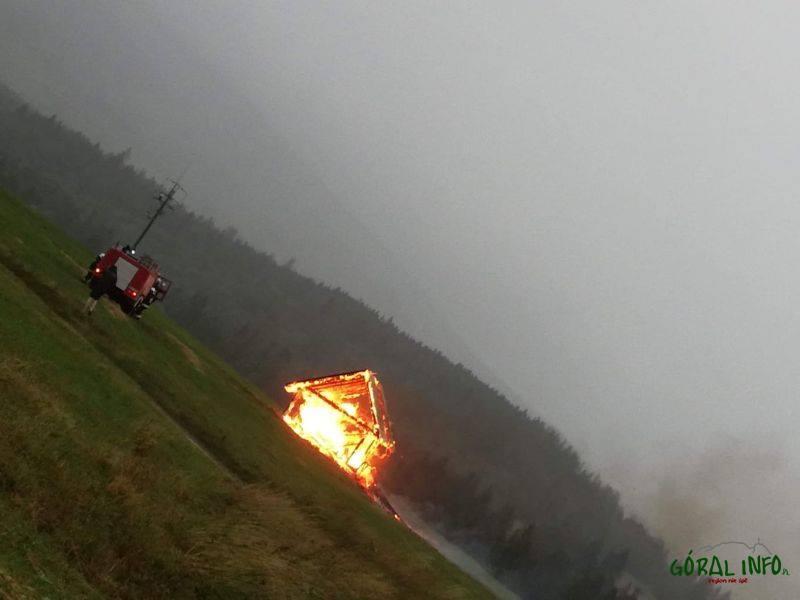 Pożar domku letniskowego pod Babią Górą