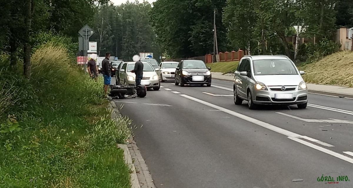 Ludźmierz. Zderzenie samochodu osobowego z motocyklem