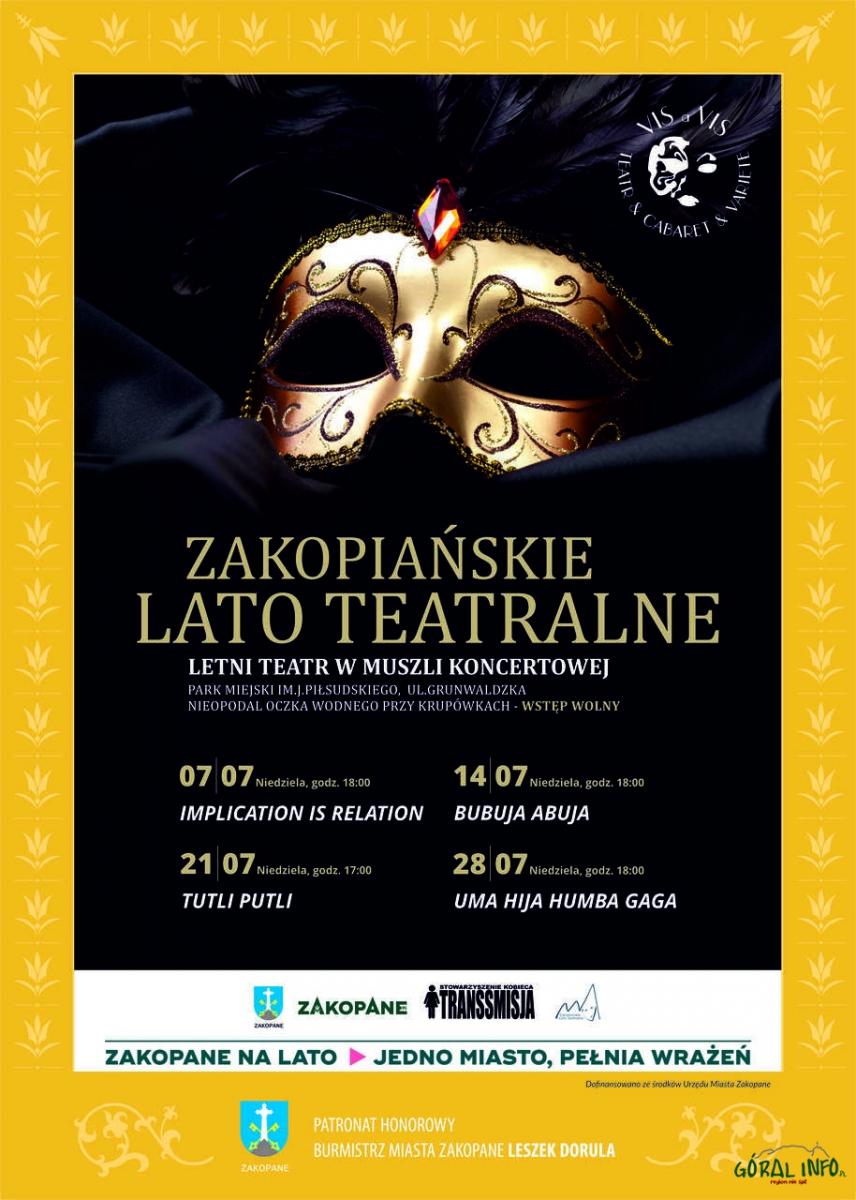 Teatr VIS A VIS ZAKOPIAŃSKIE LATO TEATRALNE&LETNI TEATR W MUSZLI KONCERTOWEJ