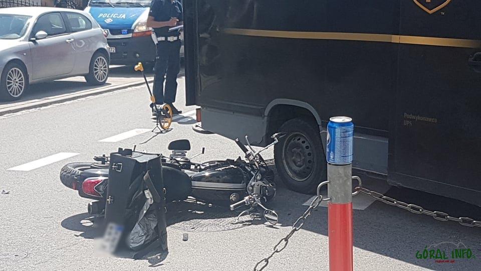 Zderzenie motocykla z dostawczakiem (zdjęcia)