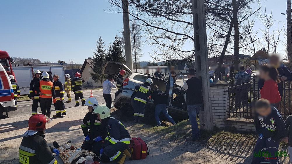 Podwilk. Samochód wypadł z drogi (zdjęcia)