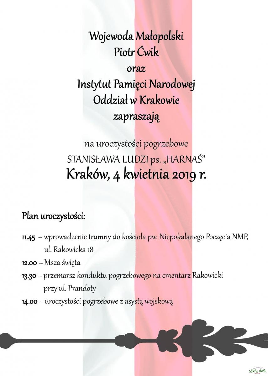 Uroczystości pogrzebowe Stanisława Ludzi ps. „Harnaś”