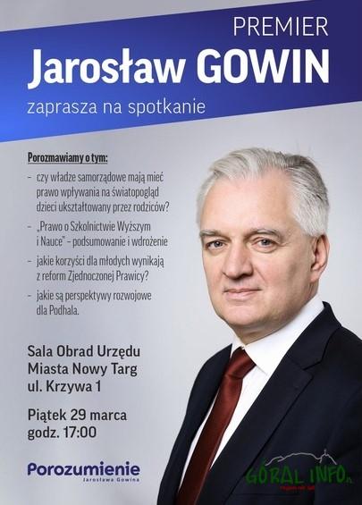 Wicepremier Jarosław Gowin zaprasza na spotkanie