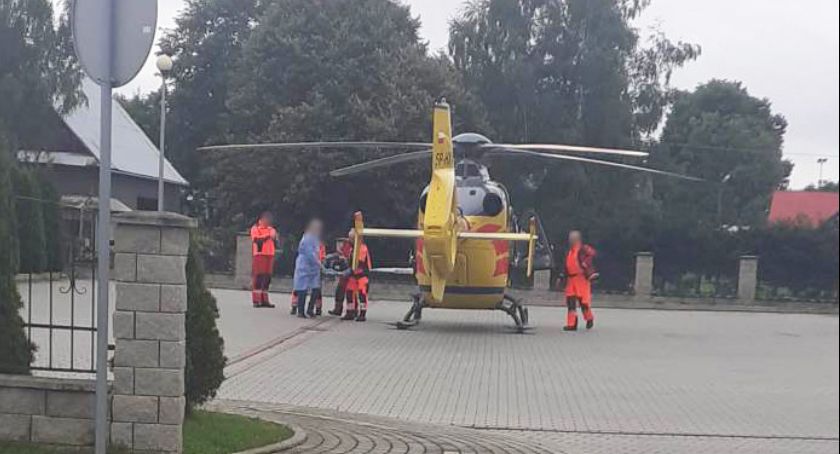 Dziecko z poparzeniami zabrane śmigłowcem do szpitala