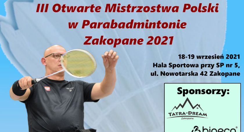 W Zakopanem odbędą się Otwarte Mistrzostwa Polski w Parabadmintonie