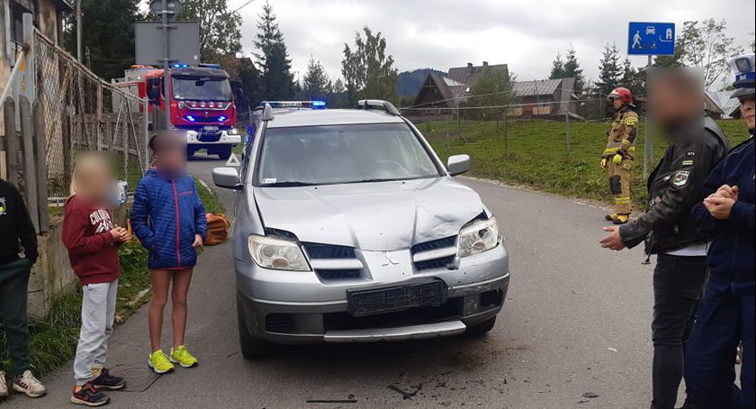 Zderzenie samochodów w Zakopanem
