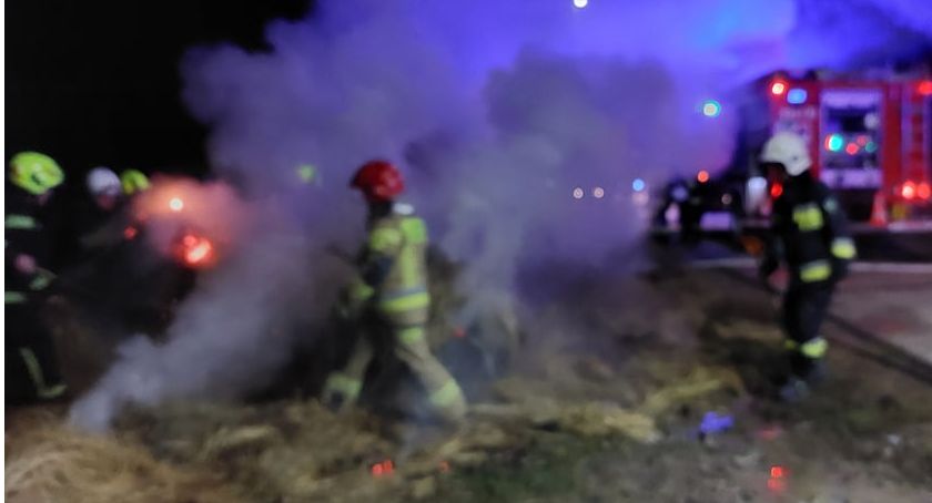 Nocny pożar siana