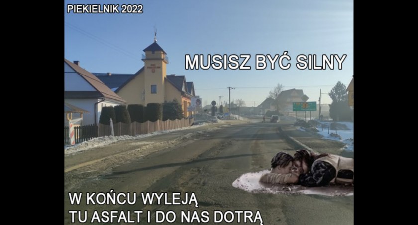 Kiedy zakończą się prace drogowe w Piekielniku? - zabawny komentarz