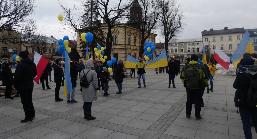 Manifestowali sprzeciw wobec ataku Rosji na Ukrainę