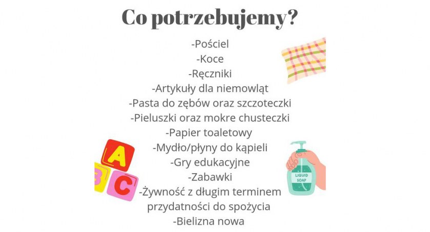 Urząd Miasta w Nowym Targu prosi o dary dla przybyłych do miasta Ukraińców 