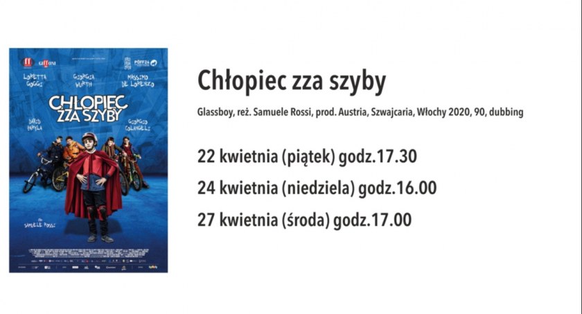 Chłopiec zza szyby - w Kinie MCK Nowy Targ