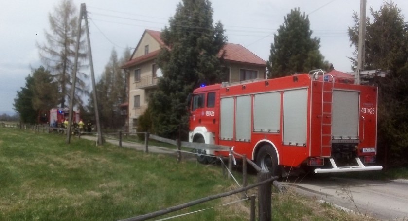 Pożar ciągnika w Czarnym Dunajcu