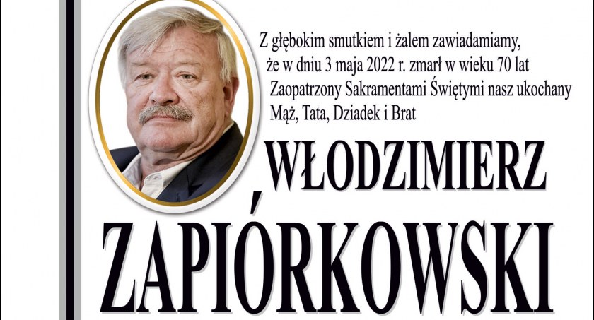 Zmarł Włodzimierz Zapiórkowski, wieloletni radny miejski w Nowym Targu
