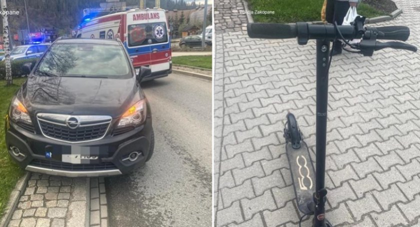 Zderzenie hulajnogi z samochodem - obywatelka Ukrainy miała niedopuszczalną ilość promili alkoholu